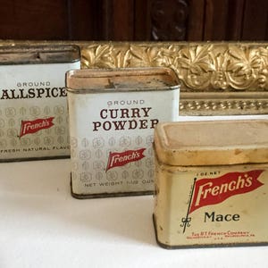 Three Vintage French's Spice Tins image 1