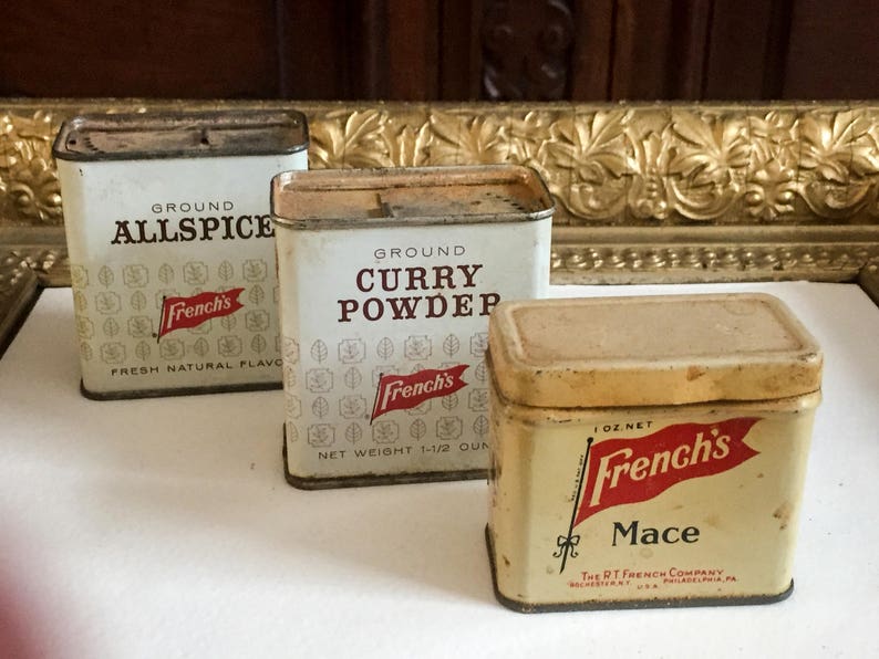 Three Vintage French's Spice Tins image 1