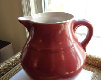 Vintage Dark Pink Unmarked Uhl #124 Water Pitcher