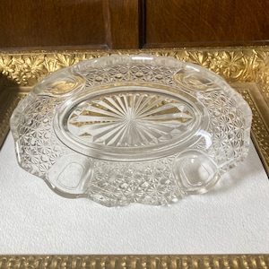 EAPG Cooperative Flint Glass Footed Bowl Pearl Pattern