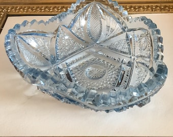 Imperial Glass Company #541 Blue Heart Shaped Glass Bowl