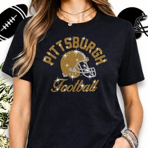 Pittsburgh Football Rhinestone T-Shirt: Gift for Pittsburgh Football Fan