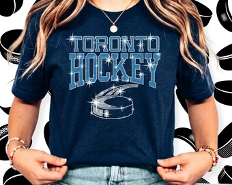 Toronto Hockey Rhinestone Shirt: Sparkly Ice Hockey Clothing