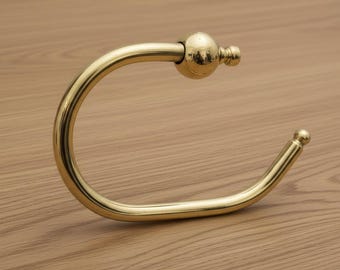 Handmade Solid Brass Toilet Paper Holder – Unpolished Moroccan Bathroom Hardware