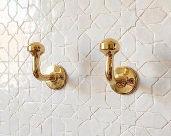 Vintage Solid Brass Wall Hooks – Handcrafted Coat & Hat Hooks