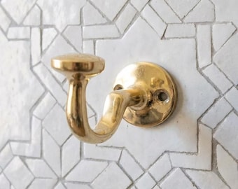 Solid Brass Wall Hook - Minimalist Boho Decor