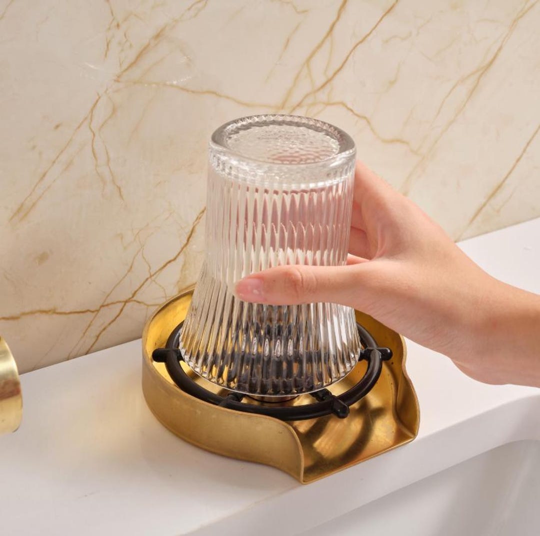 Unlacquered Brass Glass Rinser, Cup Washer for Kitchen - Etsy