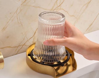Unlacquered Brass Glass Rinser, Cup Washer for Kitchen