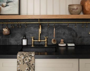 Unlacquered Brass Bridge Faucet: Ball Center Kitchen Faucet