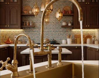 Unlacquered Brass Kitchen Faucet-Bridge Kitchen Faucet