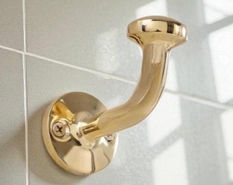 Unlacquered Solid Brass Wall Hooks: Vintage Style Towel, Coat & Hat Hangers