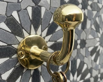 Handmade Solid Brass Wall Hook: Moroccan Towel & Coat Hanger