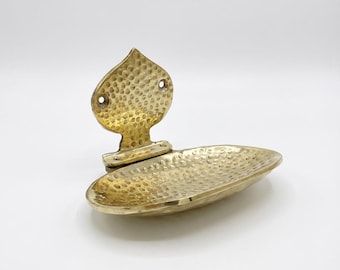 Hand-Hammered Brass Soap Dish | Wall-Mount Holder