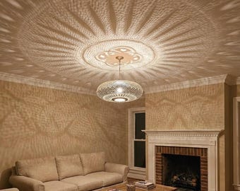 Handcrafted Moroccan Brass Pendant Light | Designer Ceiling Lamp for Dining Living Spaces