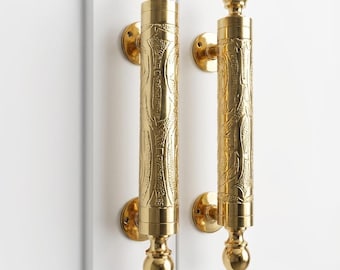 Zellige Inspired Brass Pull | Moroccan Decor | Ornate Gold Door Handle | Handmade Kitchen Cabinetry