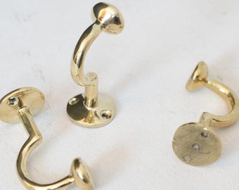 Handcrafted Unlacquered Brass Hooks For Wall