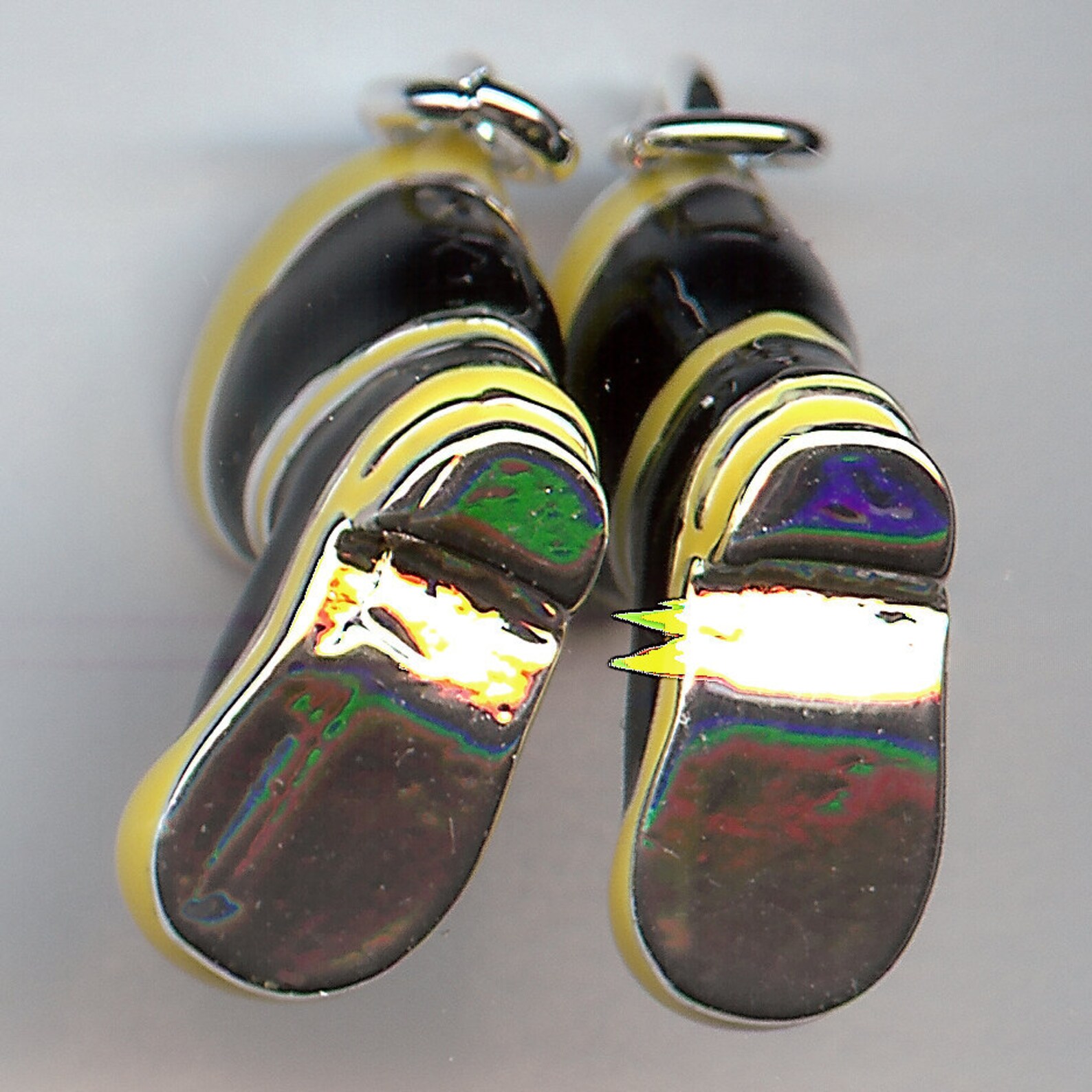 FIREFIGHTER BOOT Charm. Silver Plated Enamel. 3D. Fireman. One Etsy