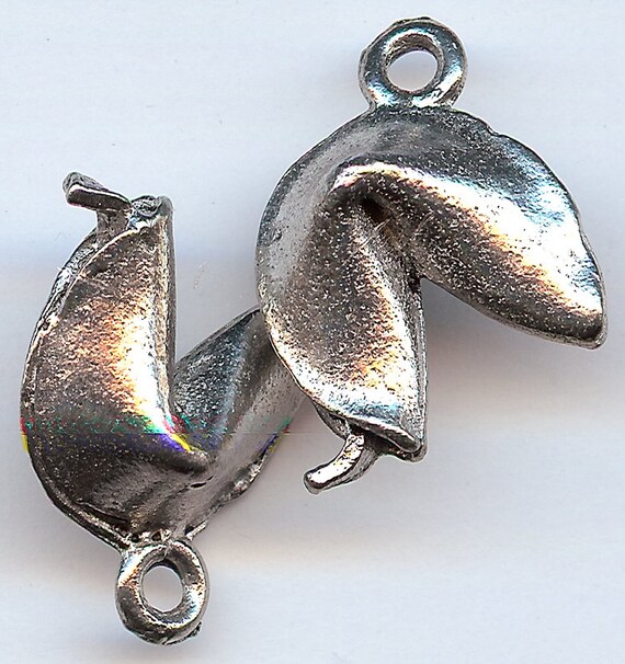 FORTUNE COOKIE Charm. Pewter. 3D. Made in the USA. One Cookie Etsy