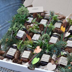 Foodie Gift Artisan Jam Gift Box Natural Fruit Preserves made with fresh fruit organic cane juice sugar & food forest botanicals 110mL 3.5oz Wedding Favors 24