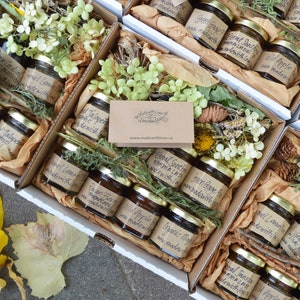 the goodies box Artisan Jams Natural Preserves Eco Gift Made with Organic Cane Juice Sugar & Local Organically Grown Handpicked Fruit 45mL image 1