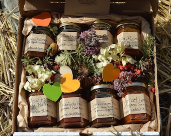 the goodies box - old fashioned jam - natural fruit preserves - made with love & organic cane juice sugar locally grown handpicked 110mL 4oz