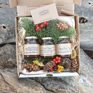 Foodie Gift Artisan Jam Gift Box Natural Fruit Preserves made with fresh fruit organic cane juice sugar & food forest botanicals 110mL 3.5oz image 7