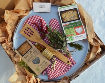 the goodies box DIY Pizza Party Kit Bake your own Magic Organic Pizza! EVOlive Oil Pesto Garlic SpiceBlend Rosemary Focaccia Pizza Crust Mix