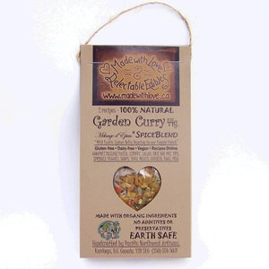 2 oz Garden Curry Eco Artisan Gourmet Spice Blend  - Food Organic - Herb Spice - Edible Gift Food Gift - Pasta Sauce Mix - Dressing Dip Mix