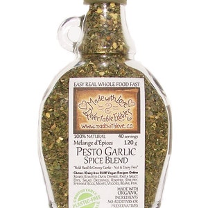 Pesto Garlic 9oz Eco Gourmet Artisan SpiceBlend Chef Seasoning Organic Easy Real Whole Food Fast Pasta Sauce Dressing Dip Mix BBQ Grill Rub image 1