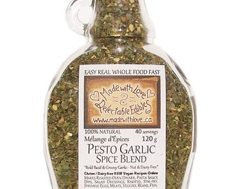 Pesto Garlic 9oz Eco Gourmet Artisan SpiceBlend Chef Seasoning Organic Easy Real Whole Food Fast! Pasta Sauce Dressing Dip Mix BBQ Grill Rub