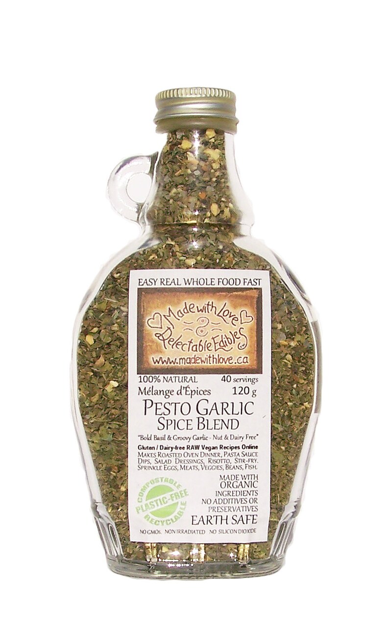 Pesto Garlic 9oz Eco Gourmet Artisan SpiceBlend Chef Seasoning Organic Easy Real Whole Food Fast Pasta Sauce Dressing Dip Mix BBQ Grill Rub image 1