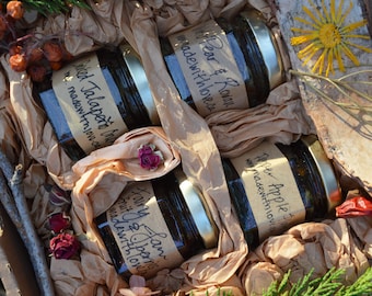 the goodies box - artisan jam natural preserves made with organic cane juice sugar, locally grown handpicked fruit & botanicals 45mL / 1.5oz