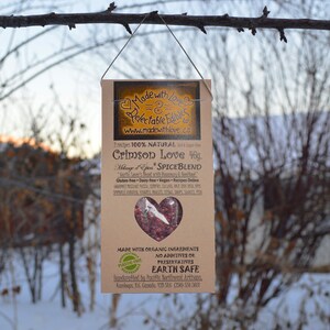 2 oz Crimson Love Artisan Spice Blend RAW Gourmet Organic Herb Spice Veggie Blend Barbie Pasta & Sauce Mix Dairy Free Gluten Free Vegan image 3