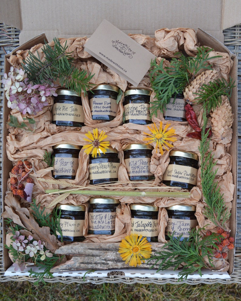 the goodies box Artisan Jams Natural Preserves Eco Gift Made with Organic Cane Juice Sugar & Local Organically Grown Handpicked Fruit 45mL Artisan Dozen 12