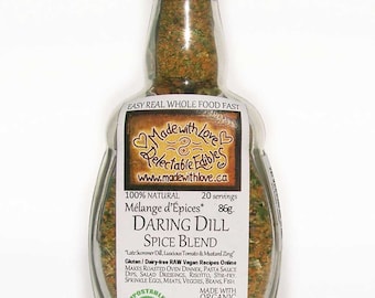 Daring Dill 4.5 oz Gourmet Artisan Spice Blend Easy Real Whole Food Fast Organic Food Seasoning Mix Organic Spice Dip Mix Salad Dressing Mix