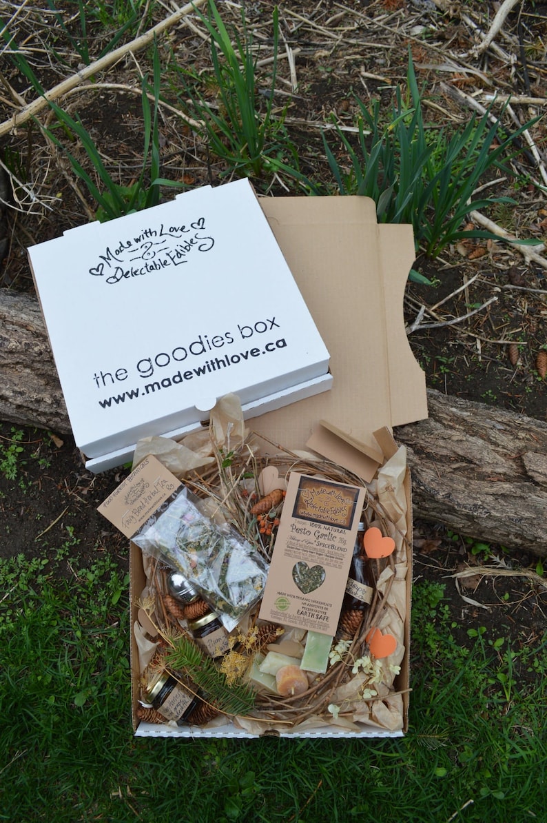 5 BUY MORE Fairy Love Eco Goodies Boxes Foodie Gift Box Gourmet Artisan Jam Herbal Tea Pesto Beeswax Candle Soap Natural Food Organic Gift image 4