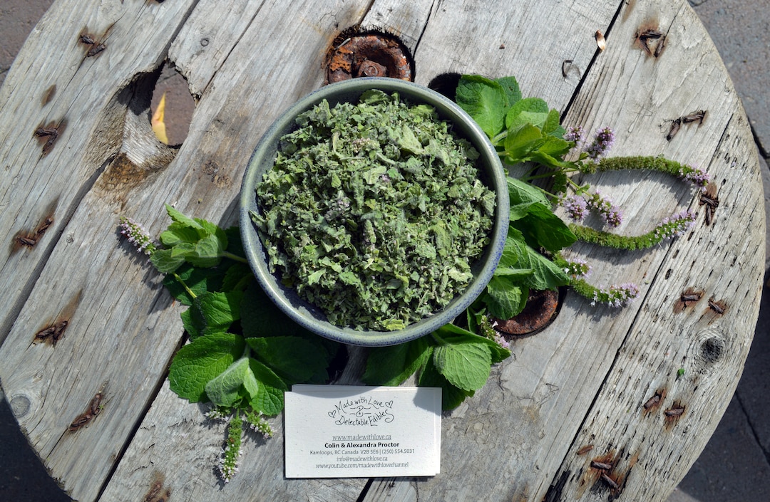 2022 Harvest RAW Dried Apple Mint Small Farm Food Forest Botanicals