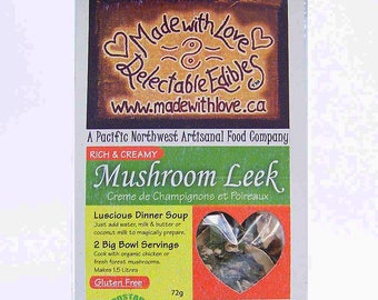 Creamy Mushroom Leek Artisan Soup Mix - Eco Gourmet Gift under 10 - Gluten-Free DIY Soup Mix Kit Gift Set - Food Market