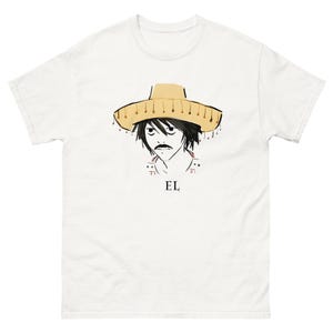 L Sombrero Shirt EL Lawliet Death Note Anime Tee Funny Mexican Manga Top Aesthetic Otaku Clothing