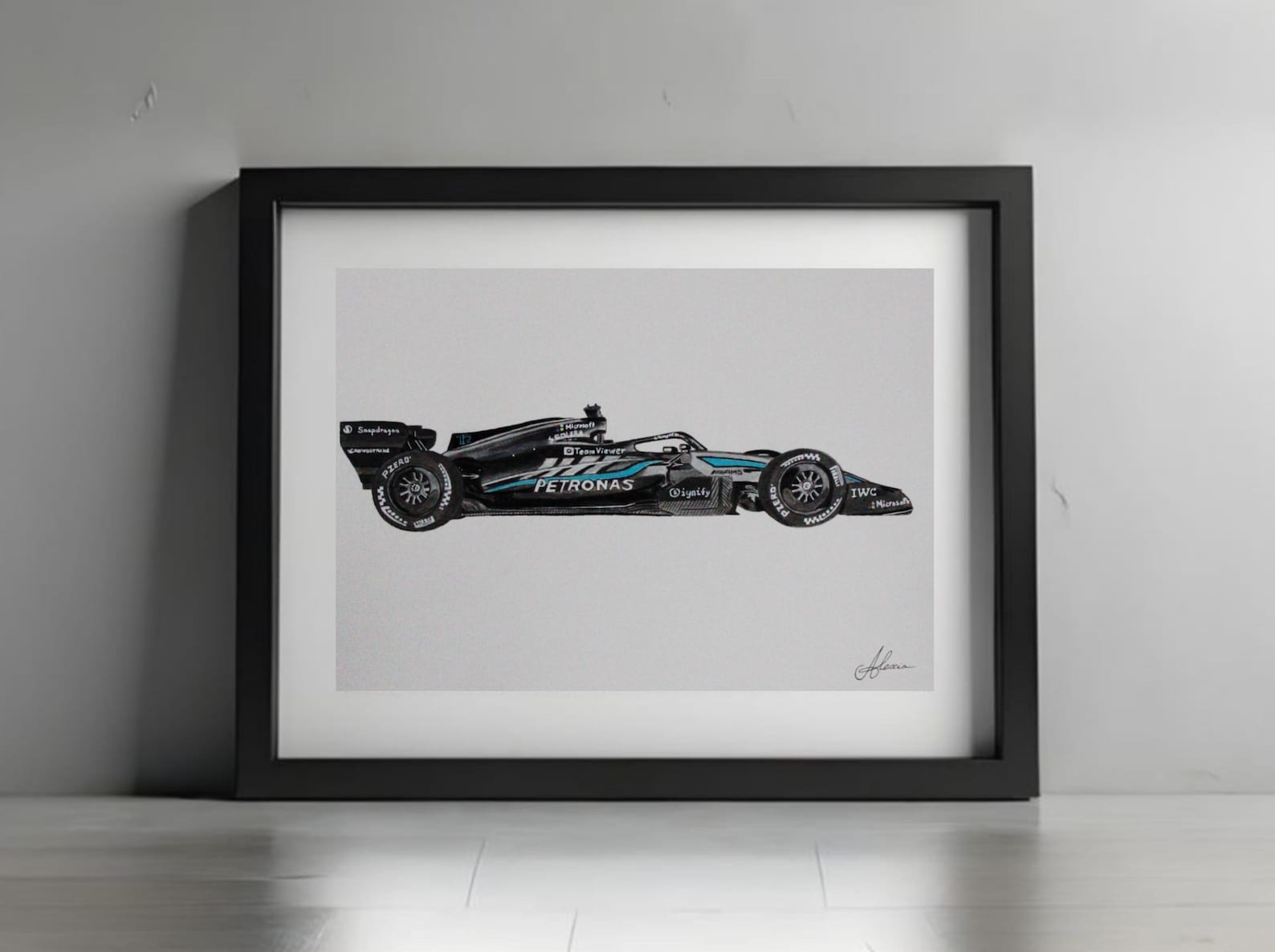 Mercedes F1 Drawing / Formula 1 Mercedes Illustration / Motorsport Art ...