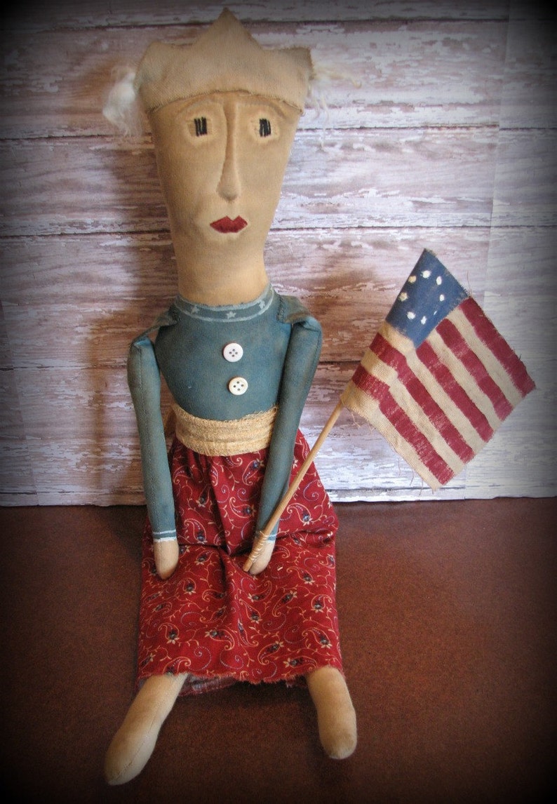 Primitive Liberty Doll Americana Patriotic Home Decor | Etsy