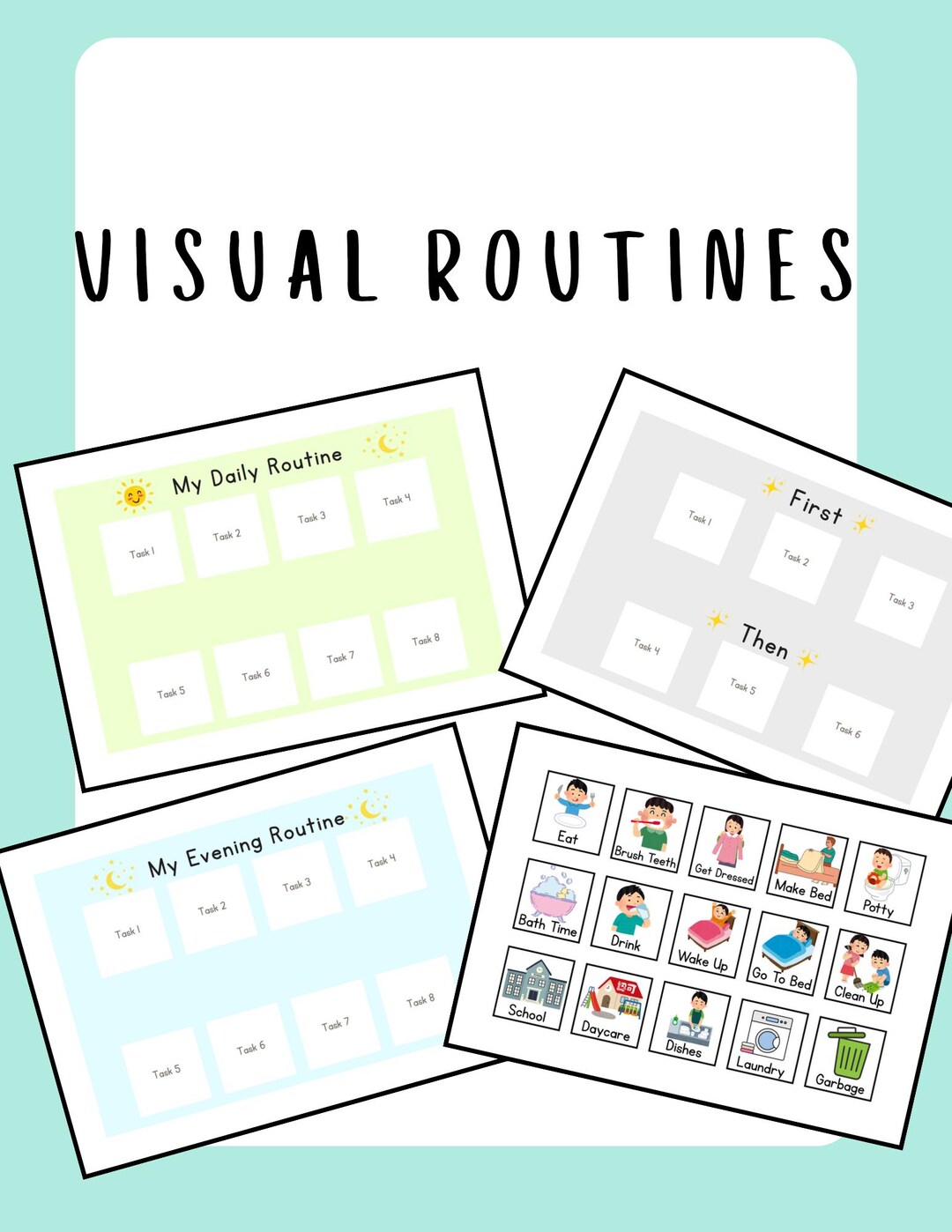 PDF Visual Routine for Kids | Daily Schedule & Speech Support| Autism ...