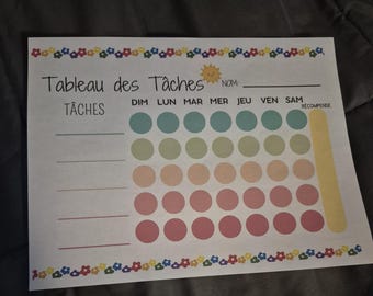 PDF French Chore Chart Kids | Weekly Routine | Tableau de Tâches Enfant