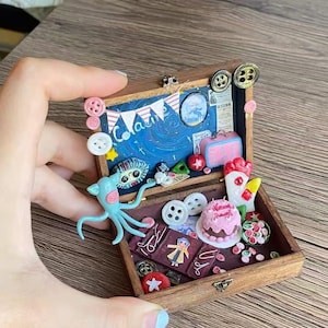 Coraline Jones Miniature Box | Button Eyes Dollhouse Diorama | Beldam Miniature Art | Handmade Gothic Halloween Gift for her, kids image 6