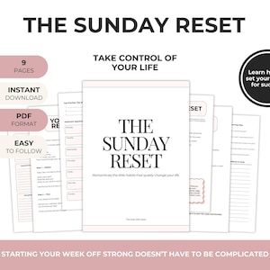 Weekly Reset Planner | Habit Routine Guide, Sunday Planning System (Digital Download)
