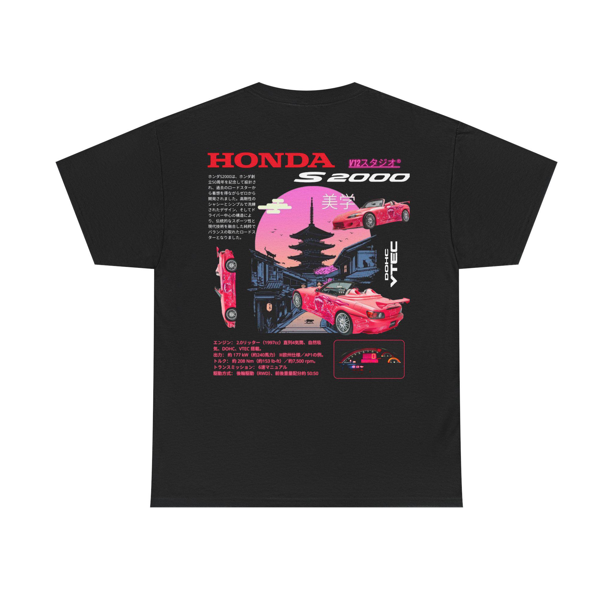 S/S2000 Helmut Lang T-shirt 本人期 Honda S2000 Graphic Tee, Retro Honda S2000 T-shirt, Suki Honda