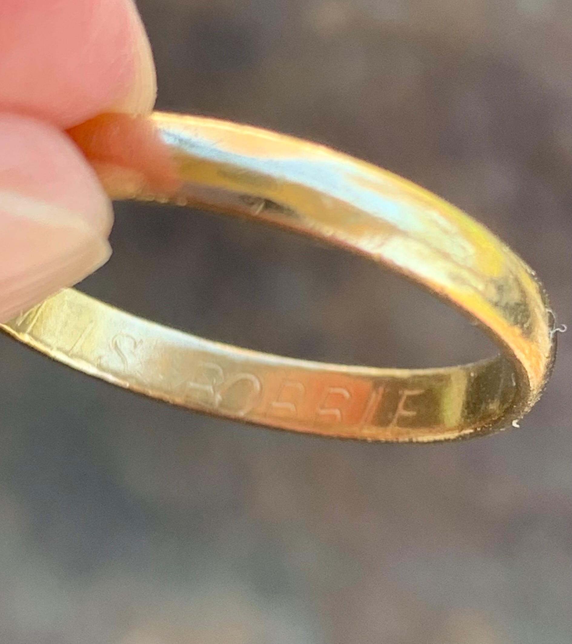 Vintage 14K Yellow Gold Wedding Band Cemco Engraved - Etsy