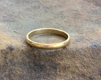 Vintage 14K Yellow Gold Wedding Band Cemco Engraved