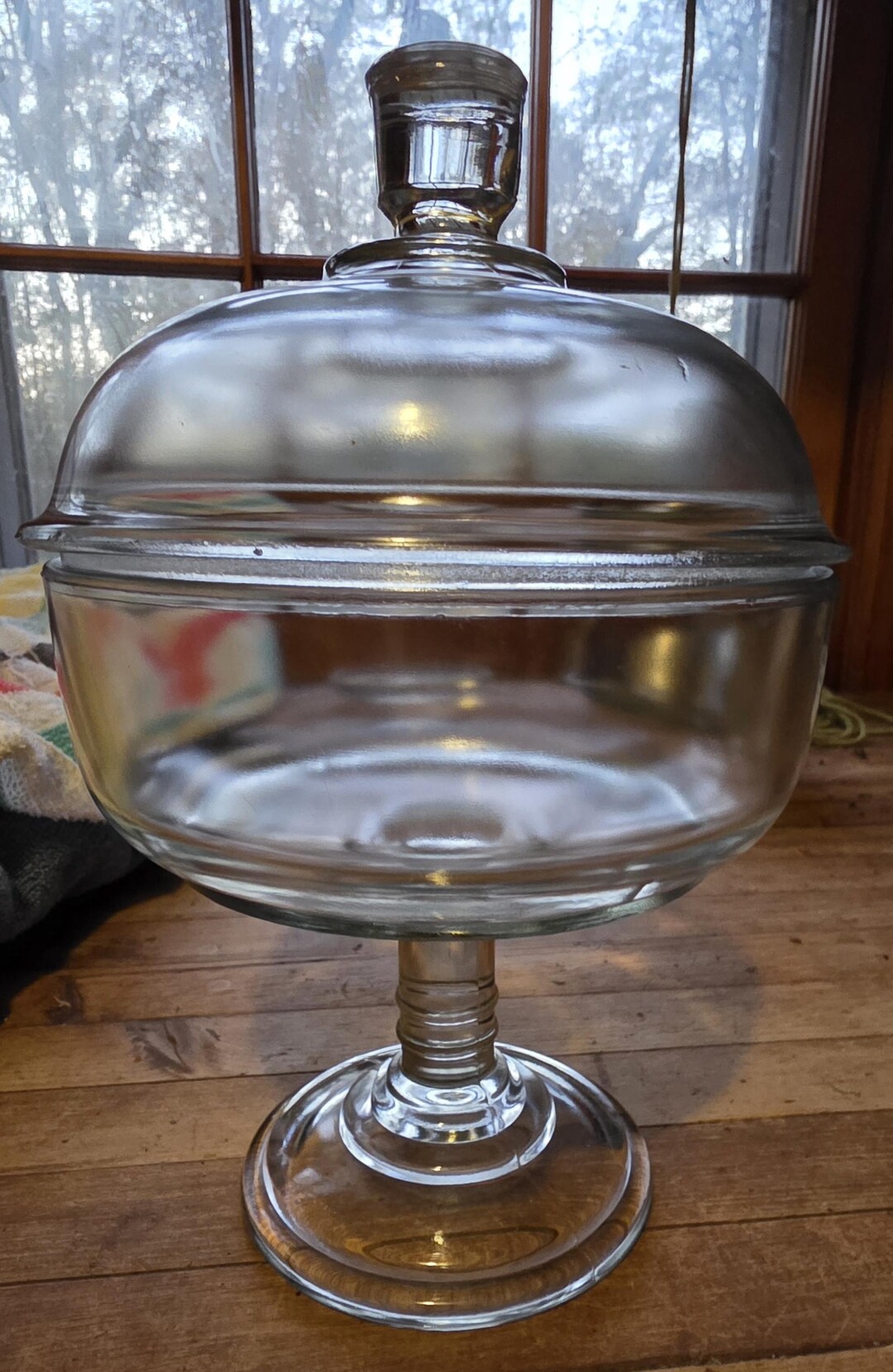 Vintage/antique Glass Compote, Also Known as a Lidded Pedestal Serving ...