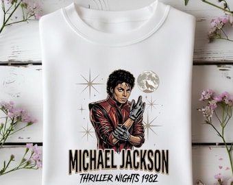 Michael Jackson | Thriller Nights 1982 Graphic Sweatshirt, Retro Music Legend Apparel, Unisex Fan Gift, Vintage Style Design for MJ Fans